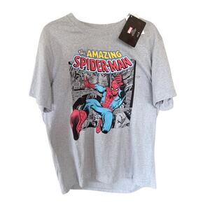 Marvel Amazing Spider-Man Graphic Tee Heather Gray Medium NWT